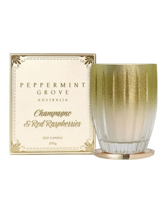 Peppermint Grove Champagne & Red Raspberries Candle 370g