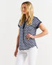 Bridie Tee Navy Wave Stripe