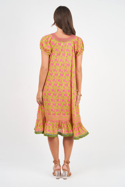 Naudic Sao Paulo Dress Poet Print Fuschia