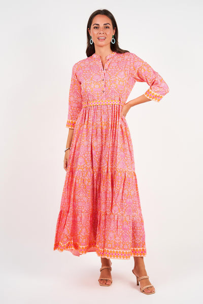 Naudic Leela Dress Majestic Print Pink