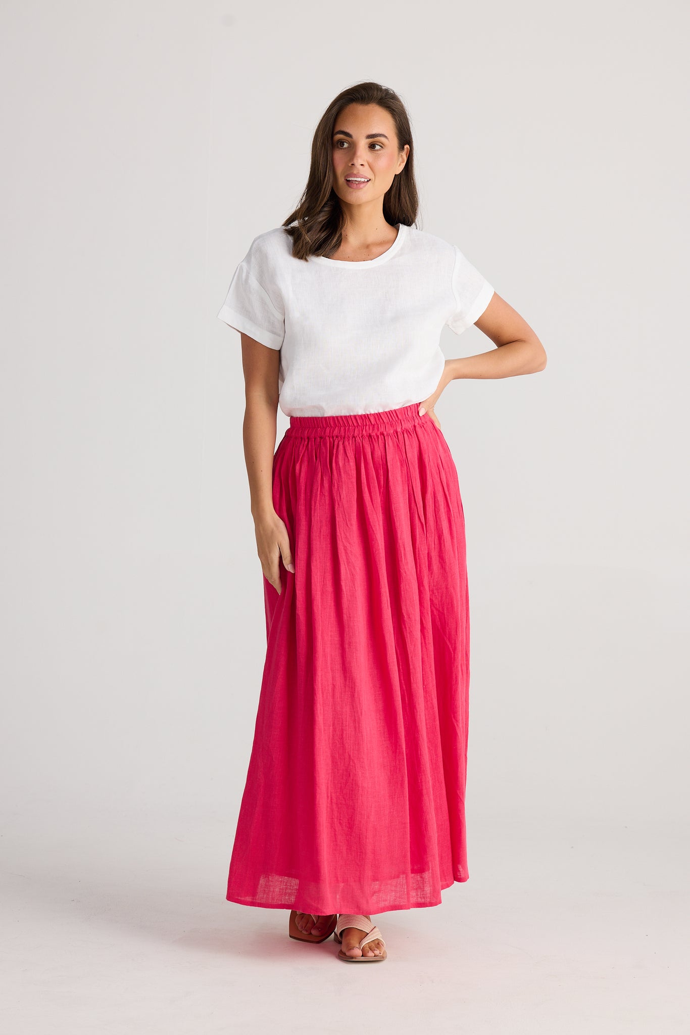 Raspberry Gauze Fly Away Skirt