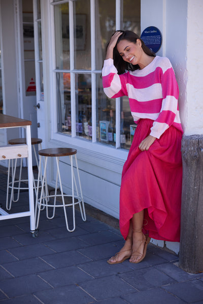 Raspberry Gauze Fly Away Skirt