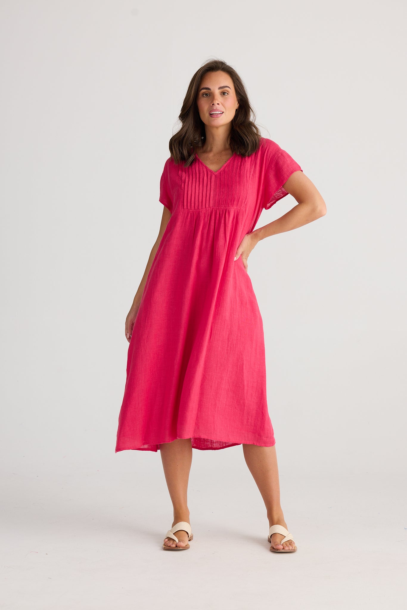 Raspberry Gauze Alfresco Dress