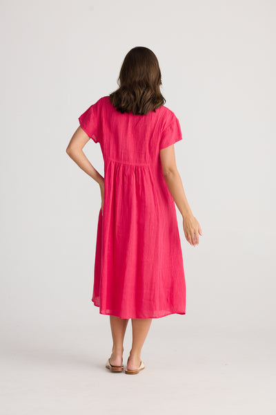 Raspberry Gauze Alfresco Dress