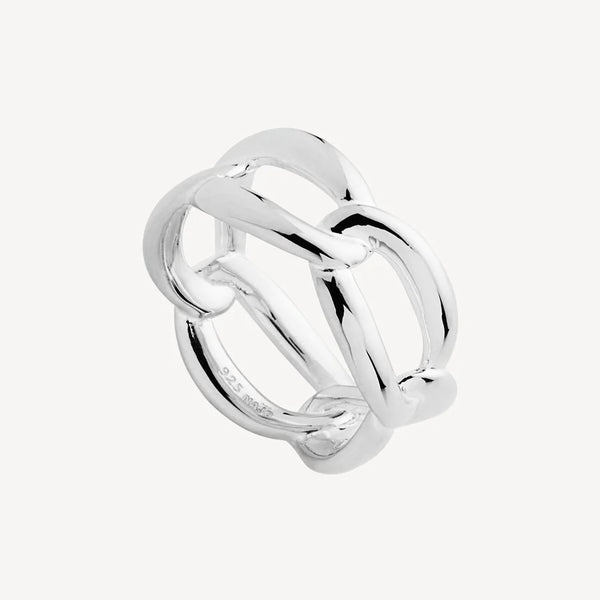 Interlink Sterling Silver Ring Medium