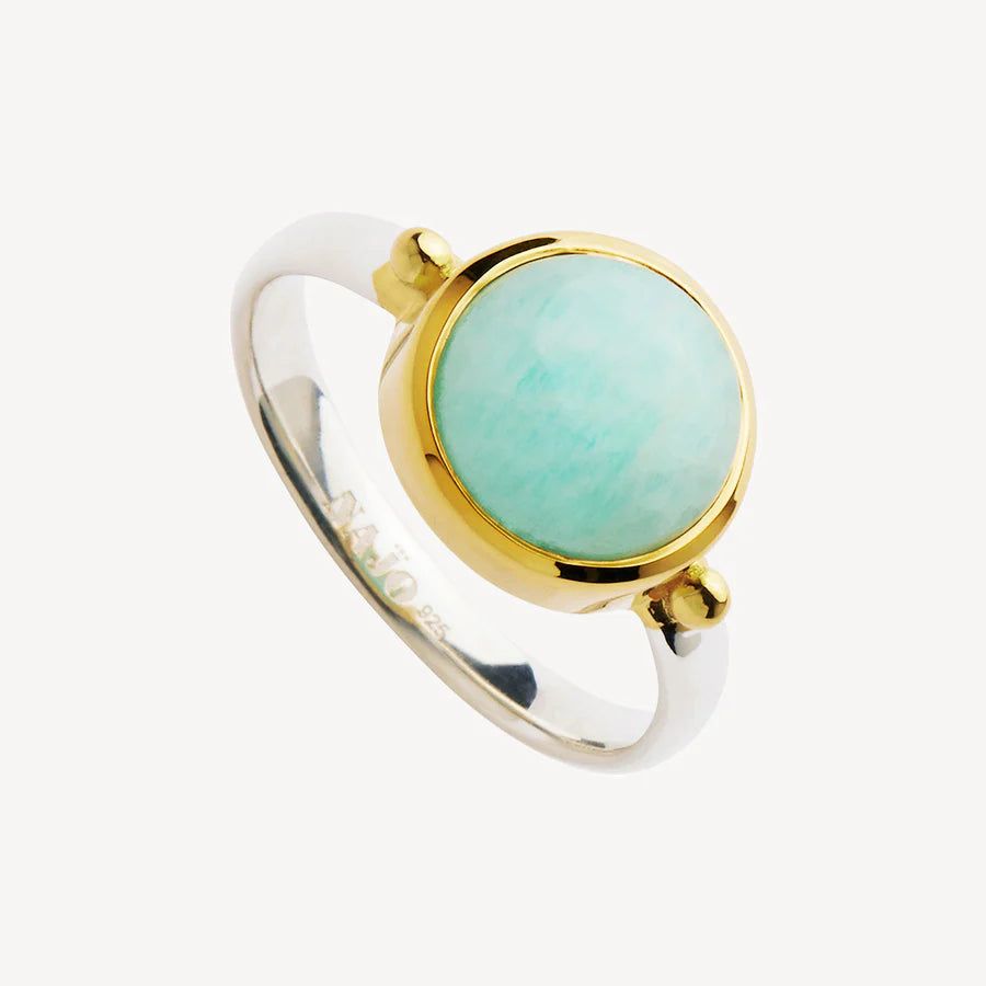 Najo Azzurro Amazonite Two-Tone Ring